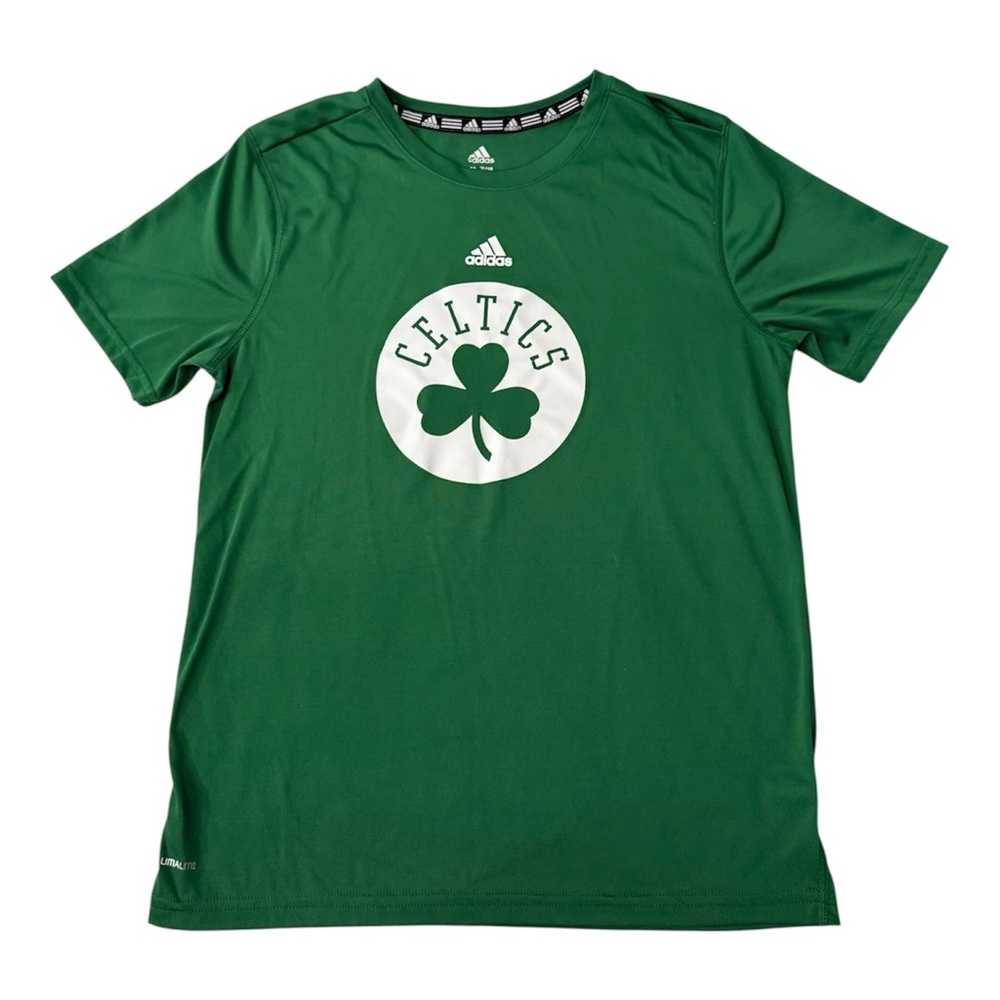 Adidas Boston Celtics Climalite Youth Tee Green Logo Shirt 14-16